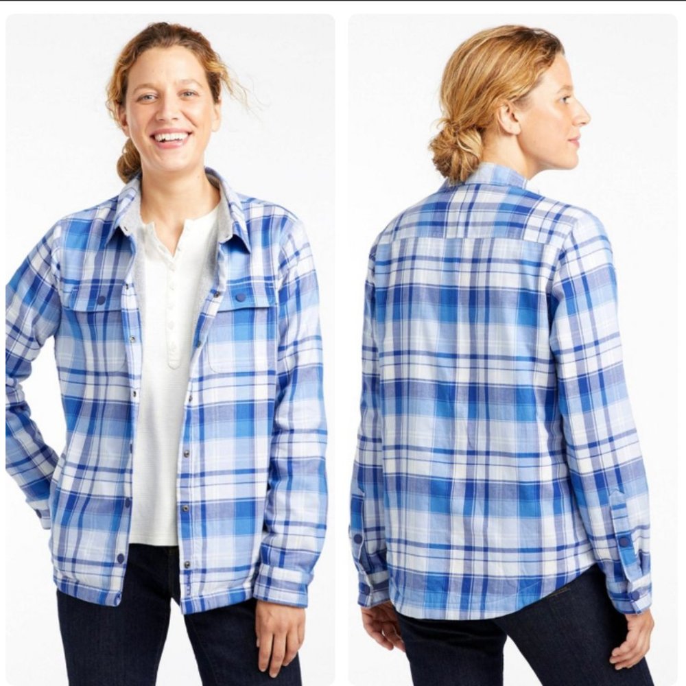 Fleece-Lined Flannel Shirt, Snap-Front Plaid